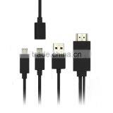 1.8m 1080P Mini MHL Micro USB to HDMI HDTV Rca ADAPTER CABLE LEAD FOR SAMSUNG GALAXY S2 I9200 N7100 N7000 S4 I9500 Black thumbnail-1
