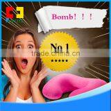 2016 Colorful Velvet U-shape Inflatable Neck Foam Pillow for Car thumbnail-1