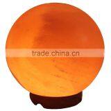 Globe Himalayan Rock Globe Salt Lamps 5.25 x 5 x 5 Inches Ionic Air Purifier on Wood Base With Cord thumbnail-1