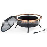 Stainless Steel Black Fire Pit With Copper Ring thumbnail-2