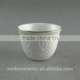 Wholesale Stock Cheap Custom Porcelain Ceramic Cup/tea Cup With Golden Line 80ml Color Box thumbnail-2
