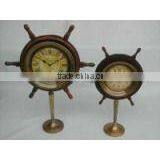 Desk wooden antique nautical style ship wheel clocks