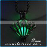 Vintage Antique Bronze Shell Copper Luminous Crystal Necklace thumbnail-3