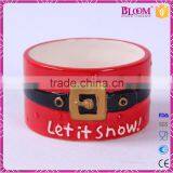 Christmas Design Red Round Ceramic Pet Bowl thumbnail-2