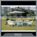 Rattan Garden Furniture White Rattan Garden Coffee Set thumbnail-1