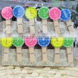 Hot Small Wooden Clock Clip Decoration for Photo Clip Made in China