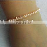 3-4mm Pink Baroque Freshwater Pearl Bracelet thumbnail-1
