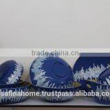 Round Lacquer and Mother of Pearl Bamboo Salad Bowl thumbnail-1