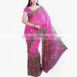 2016 Indian Traditional Saree Print Series Chiffon Long Irregular Women Dress thumbnail-3