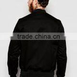 Xinlan Manufacturer High Quality New Design Durable Lightweight 100% Cotton Black Rib Cuffs Running Casual Men Bomber Jacket thumbnail-2