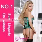 2015 New Style Top Quality Pleather Sexy Babydol Clubuwear Costume Sexy Busty Corset Bustier thumbnail-2