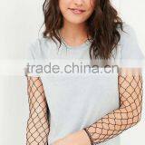 2017 Popular Super Trendy And Cute Mesh Legging Out From Under Fishnet Catsuit Sexy Bodysuit Layered With Ripped Denim thumbnail-6