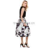 MGOO High Quality Imported Women White Umbrella Skirt With Floral Print High Waist Street Style 15146A368 thumbnail-3