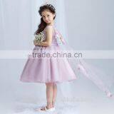 Best Quality Purple Handmade Decoration Girl Party Wear Western Dress thumbnail-1