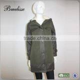 Dark Green Long Trench Coat for Women thumbnail-1