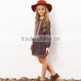 Fall Boutique Girl Clothing Vintage Long Sleeve 100% Cotton Casual Girl Child Dress Custom High Quality thumbnail-1