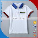 2017 OEM Service Boys White Short Sleeves Summer Polo Shirts for Little Boys thumbnail-1