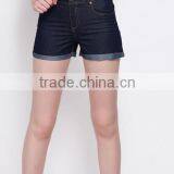 EY0583P Hot Sale Women High Waist Denim Shorts With Hem 2016 thumbnail-1