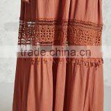 New Style Custom Hollow Summer Lace Tube Casual Sexy One Shoulder Long Women Clothing Dress thumbnail-4