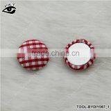 15MM Grid Pattern Button Flat Back Covered Checks Button Mixed Colors For DIY Craft Notebook Jewelry thumbnail-1