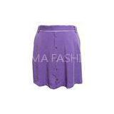Elegant Purple Twill Tencel Ladies Casual Skirts with Elastsic band / Buttons