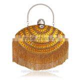 Wholesale Women Tassel Golden Clutch Bag Purse Evening Handbag/latest Design Purse Bridal Wedding Purse Party Bag Handbag