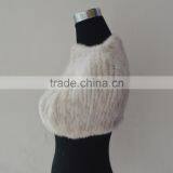 SJ913-03 Wholesale Elastic Net Knitting White Mink Fur Stole thumbnail-2