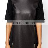2014 Latest Fashion Leather Look Tee Dress thumbnail-4