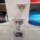 Custom Branded FBA Service Wholesale Cheap Indoor Easily Assemble Faux Fur Cat Tree Wall Cat Condo Furniture Tree With Cave thumbnail-2