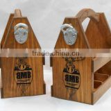 Custom Logo and Color Wooden Beer Tote