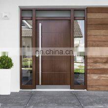 Modern Safety Wood Door Design With Glass Solid Wood Pivot Entrance Front Doors thumbnail-1