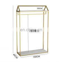 Beautiful Metal golden color shoe clothing hat stand display rack for clothes shop display