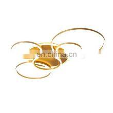 Высококачественное роскошное золотое круглое декоративное светильник для спальни и гостиной с LED лампами