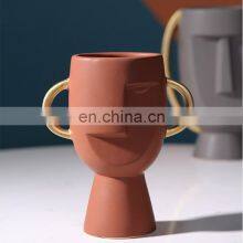 Home Decor Abstract Human Face Desktop Nordic Vases Modern Ceramic PorcelainTabletop Vase thumbnail-3