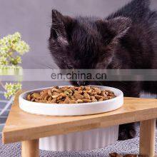 Wholesale Logo Elevated Pet Water Food Raised Cat Dog Water Bamboo Feeding Supplies Bowls Ceramic & Feeders Rack Luxury thumbnail-3