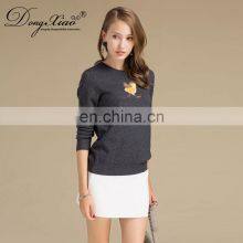 Patchwork Pattern Winter Pullover 100% Cashmere Crew Neck Women Knitwear Sweater thumbnail-5