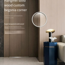 Hangmei Arc Grille Solid Wood Wall Panel - Hangmei Grille Rubber Wood Veneer Food Resin Wall Panel Large Board thumbnail-2