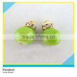 Glass Crystal Pendant Sew on Clear Chaton Mix Green Plastic Bacll Round 14mm Diameter thumbnail-4