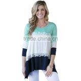 Designer Western Irregular Pastel Color Patchwork Colorblock Bohemian Women Lace Ladies Tops thumbnail-4