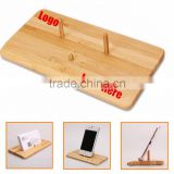 souvenir from china wholesale logo printing bamboo stand holder for name card and mobile phone