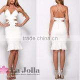 Latest hot selling europe strapless hollow out cheap bandage dress for woman 2016