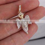 Micro Set 925 Sterling Silver Iced Out Angel Jewelry Hip Hop Pendant thumbnail-2