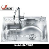 OA-7648B Commerial Stainless Steel Vanity Single Bowl Corner Sink, Kitchen Sink