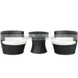 Outdoor Living Modern Garden Constitute Coffee Rattan Table Chair Set thumbnail-3