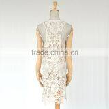 Hot Selling Racer Back Design Cotton Transparent Sleeveless Long Crochet Lace Tops thumbnail-3