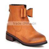 Cute Young Girls Bowknot Lustrascarpe Colore Brown Hiking 2.5cm Boots thumbnail-1