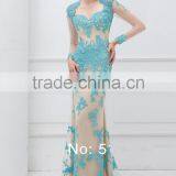 Open Back Blue Mermaid Long Evening Dress thumbnail-1