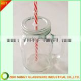 20oz Glass Mason Jar with Straw