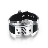 Engrave Metal Plate Silicone Bracelet Stainless Steel thumbnail-2