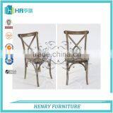 Oak Wood Stackable Antique Color Vineyard X Back Chair thumbnail-4